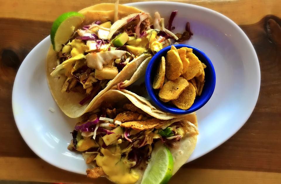 A plate of tacos.