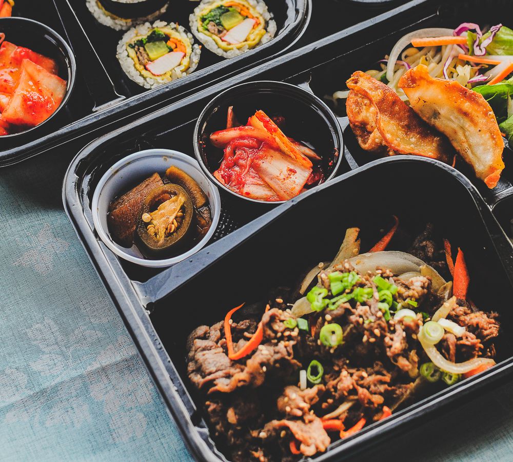 Food in black packages.