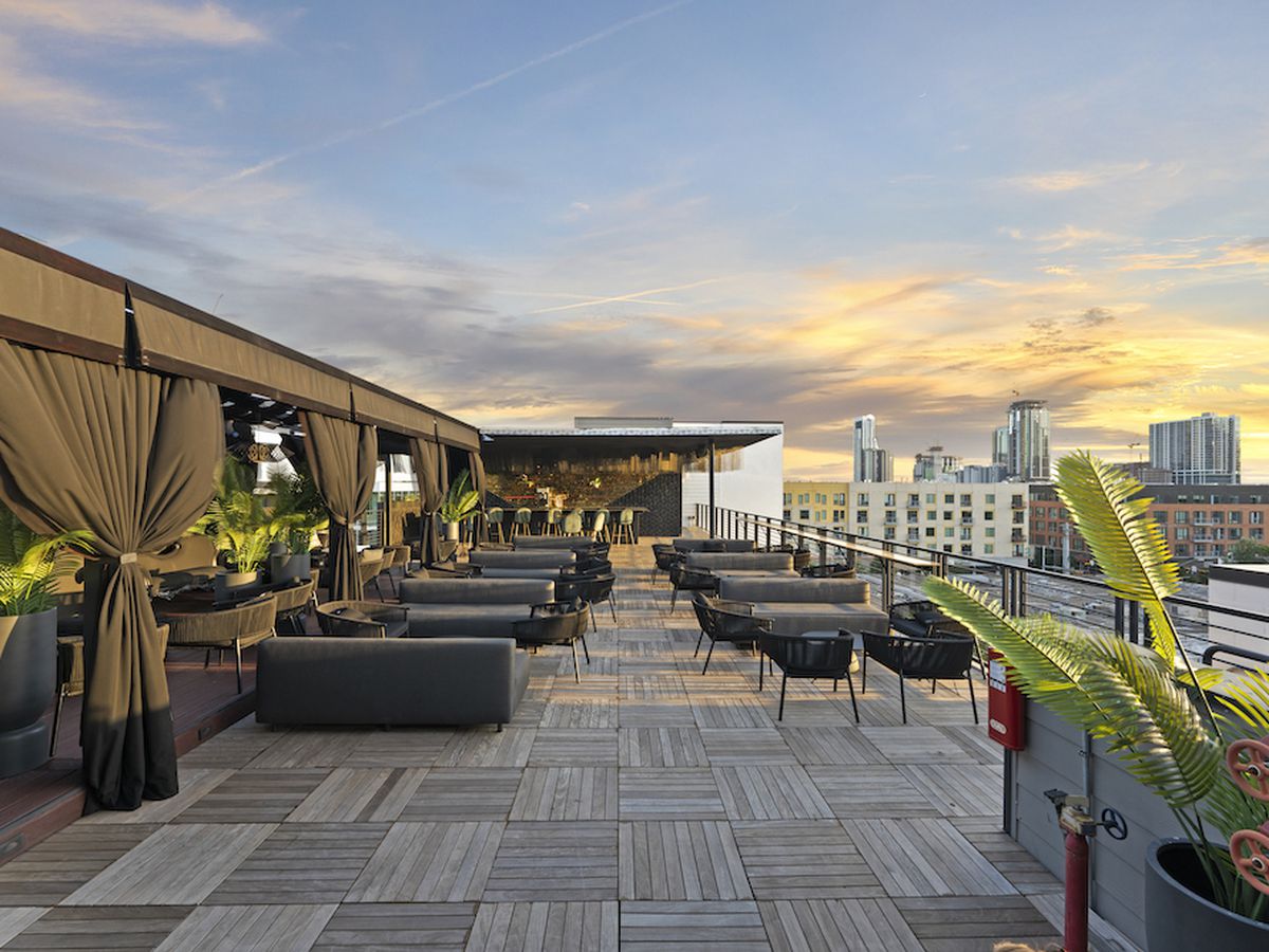 A rooftop lounge.