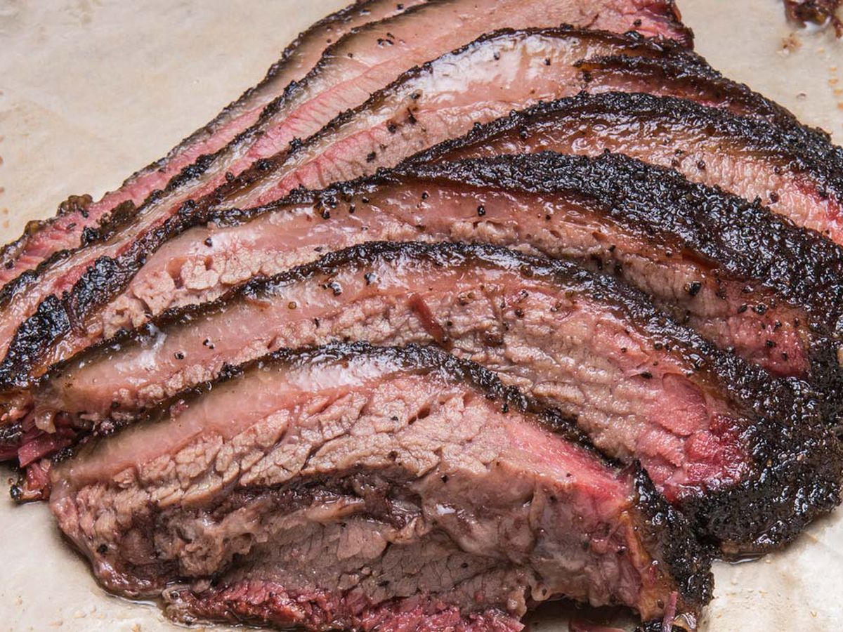 Slices of brisket.