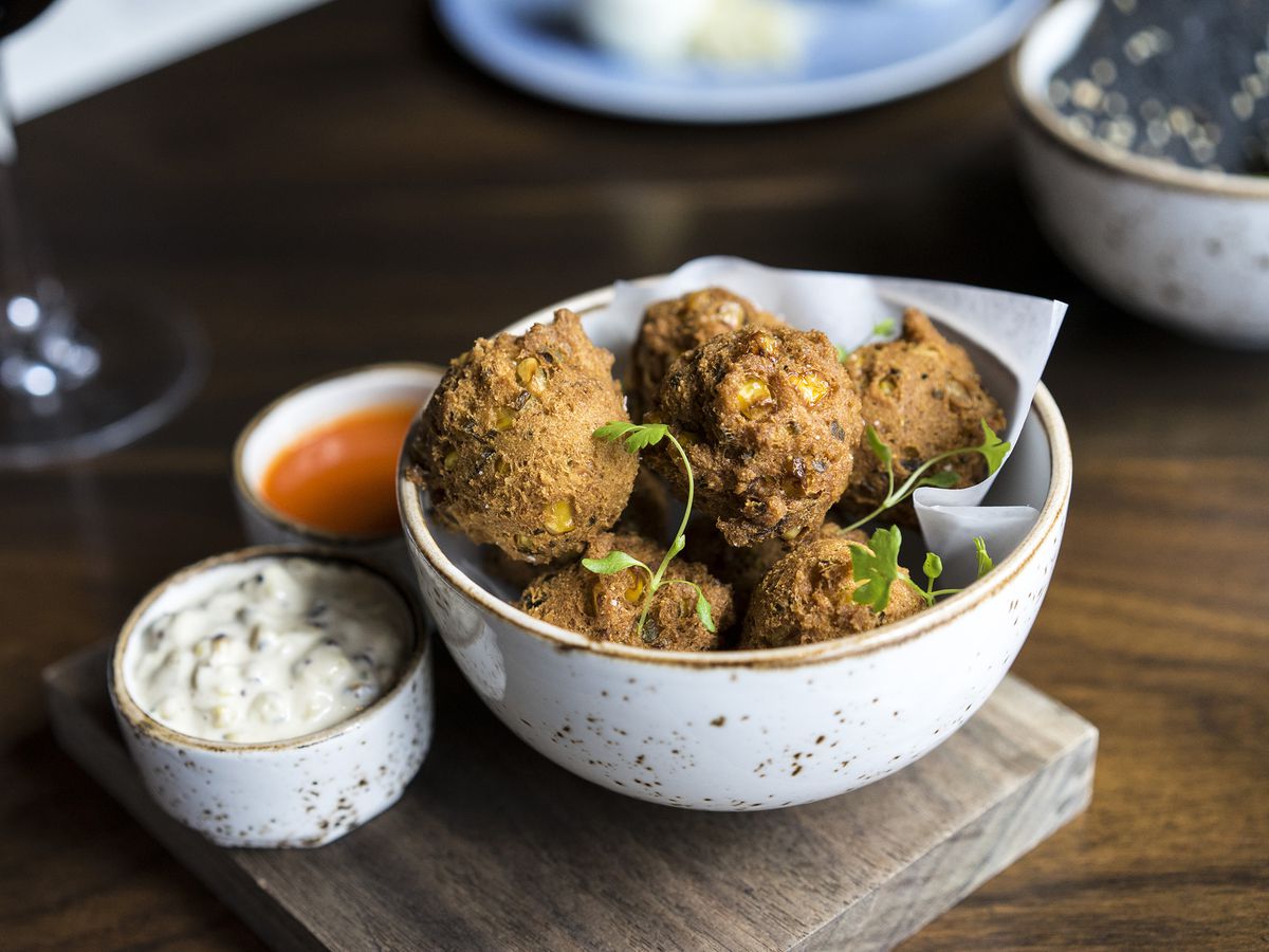 A bowl of hush puppies.