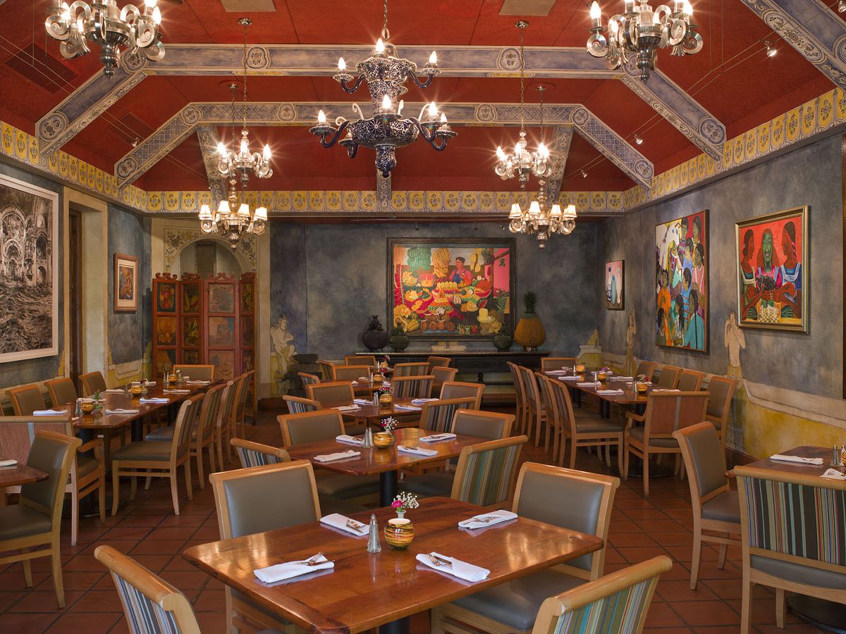 A restaurant dining room.